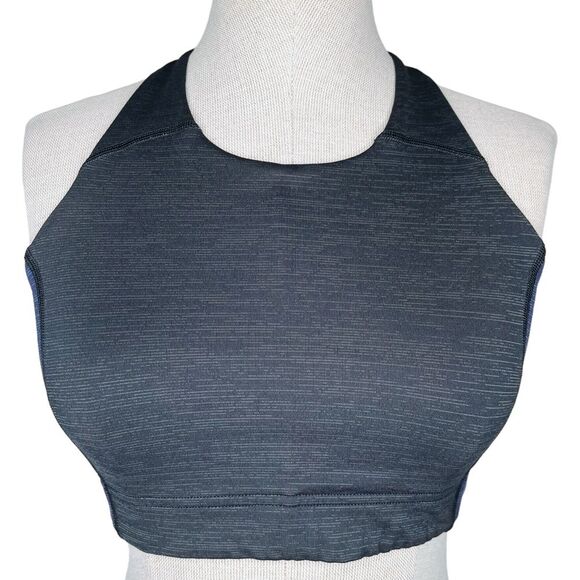Outdoor Voices Key Bra sz S * Crossback Blue & Gray Space Dye Print TechSweat - Picture 1 of 7